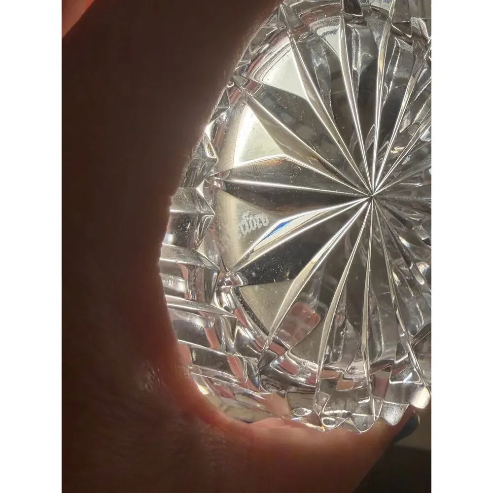 Vintage Waterford crystal glass trinket box 3-1/4